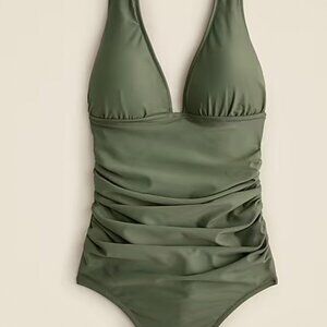 J. Crew Long-torso Ruched V-neck One-piece  Size 2T Item BC140 NEW